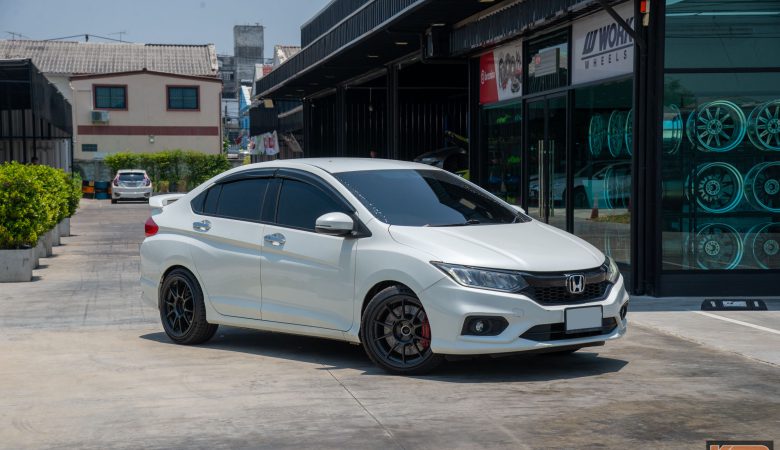 Honda City ติดตั้งชุดเบรคหน้า brembo boxster 4pot